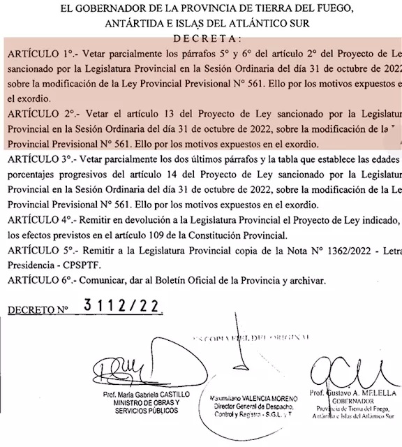 El Ejecutivo vet parcialmente la reforma previsional para estatales 
