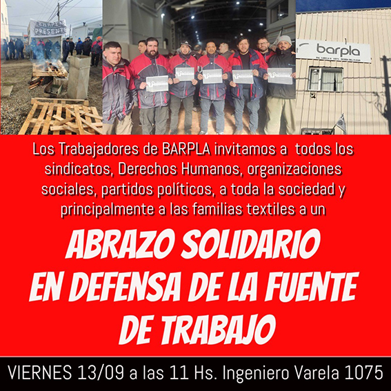 Hoy es el abrazo solidario a Barpla