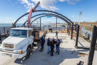 El intendente P�rez recorri� la obra en construcci�n del edificio permanente 